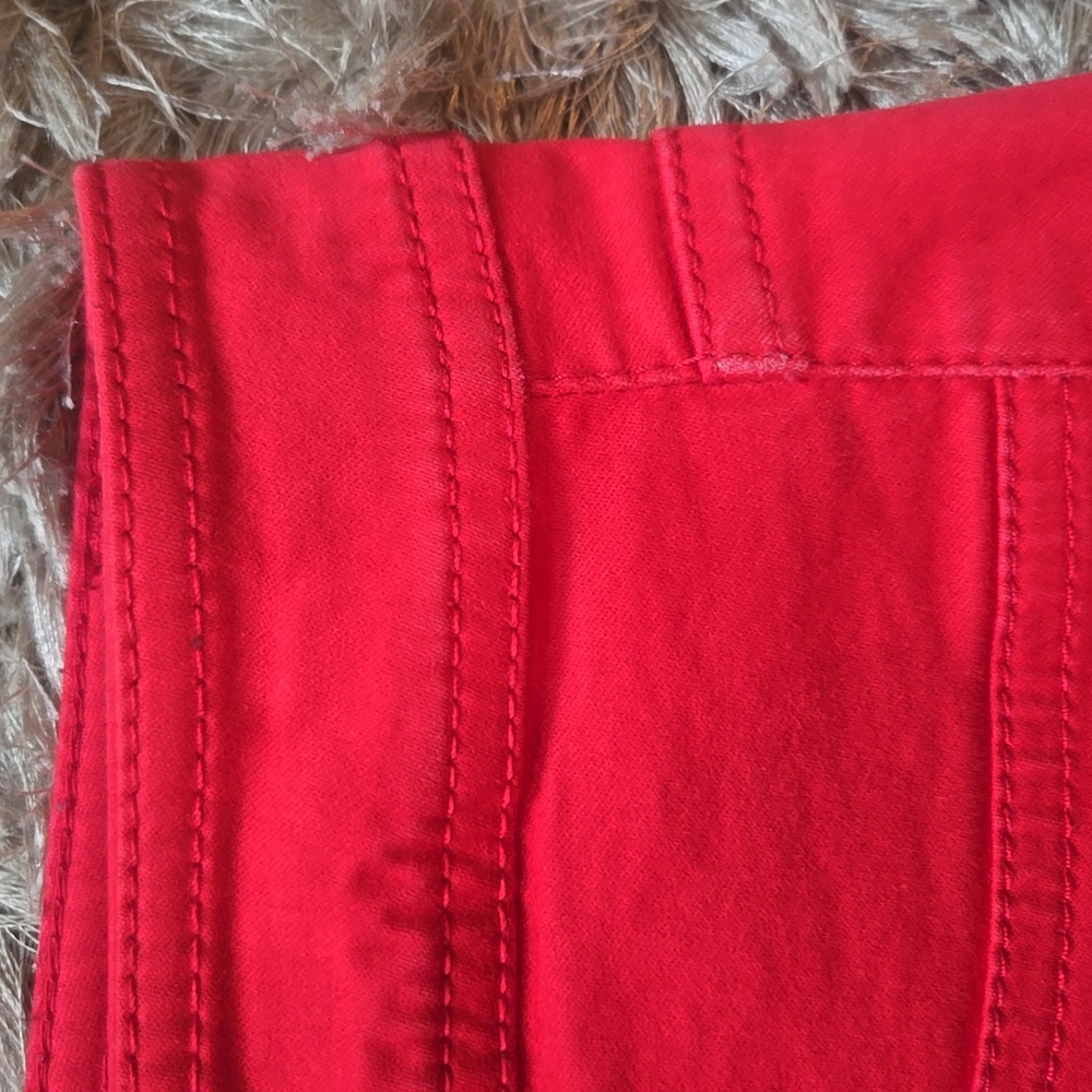 Calvin Klein Red Pants with Zipper Detail - Picture 7 of 16